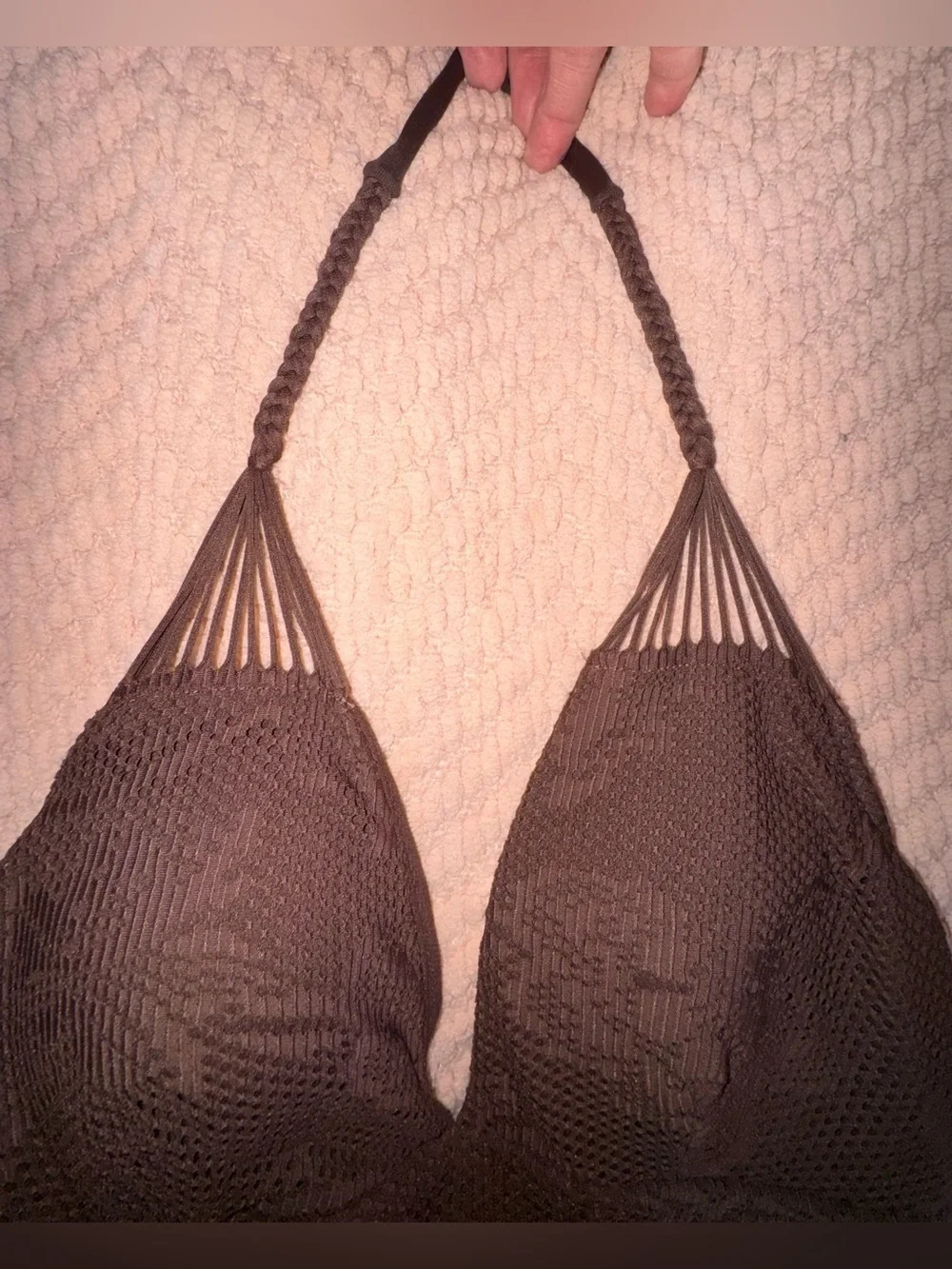 LA BLANCA by Rod Beattic Brown Halter One Piece Swimsuit Size 10
